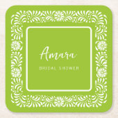 GREEN TALAVERA BRAUTPARTY RECHTECKIGER PAPPUNTERSETZER (Vorderseite)