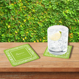 GREEN TALAVERA BRAUTPARTY RECHTECKIGER PAPPUNTERSETZER