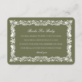 Green Talavera Tile Books Baby Einladung Beilage