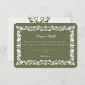 Green Talavera Tile Diaper Raffekarte Beilage Begleitkarte (Vorne/Hinten)