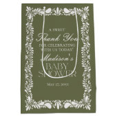 Green Talavera Tile Fiesta Baby Shower Favoriten Mittlere Geschenktüte (Rückseite)