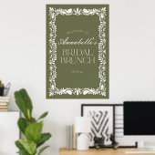 Green Talavera Tile Fiesta Bridal Brunch Willkomme Poster (Heimbüro)