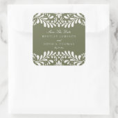 Green Talavera Tile Fiesta Save the Date Envelope Quadratischer Aufkleber (Tasche)