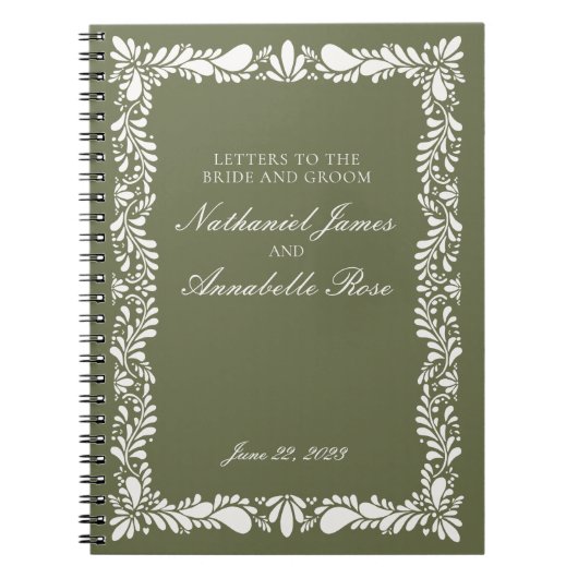 Green Talavera Tile Hochzeitsbriefe & Groom Notizblock (Vorderseite)
