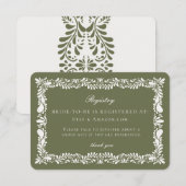 Green Talavera Tile Registrierungskarte Einlegen Begleitkarte (Vorne/Hinten)