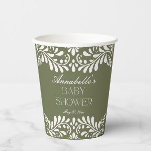 Green Talavera Tile Spanische Fiesta Babydusche Pappbecher
