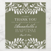 Green Talavera Tile Spanische Fiesta Taufe Weinetikett (Einzelnes Label)