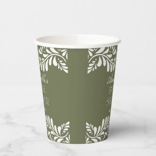 Green Talavera Tile Spanisches Fiesta-Brautparty Pappbecher (Links)