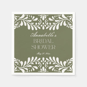 Green Talavera Tile Spanisches Fiesta-Brautparty Serviette