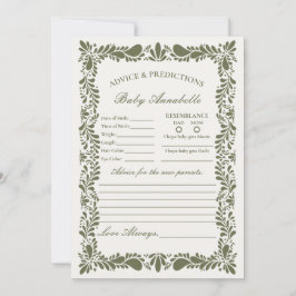 Green Talavera Tile Spanish Advisor für Babykarte Einladung