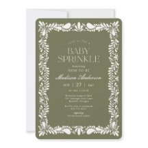 Green Talavera Tile Spanish Fiesta Baby Sprinkle