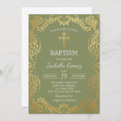 Green Talavera Tile Spanish Fiesta Baptism Einladung (Vorne/Hinten)