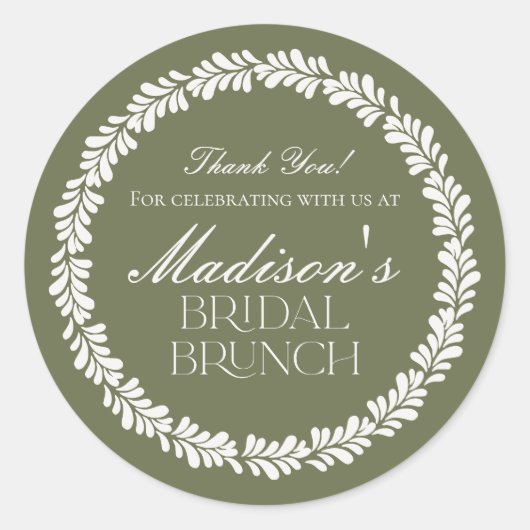 Green Talavera Tile Spanish Fiesta Bridal Brunch Runder Aufkleber (Vorderseite)