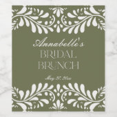 Green Talavera Tile Spanish Fiesta Bridal Brunch Weinetikett (Einzelnes Label)