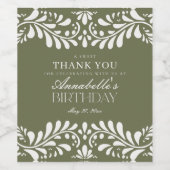 Green Talavera Tile Spanish Fiesta Geburtstag Weinetikett (Einzelnes Label)