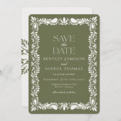 Green Talavera Tile Spanish Fiesta Save the Date Einladung (Vorne/Hinten)