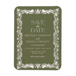 Green Talavera Tile Spanish Fiesta Save the Date Magnet