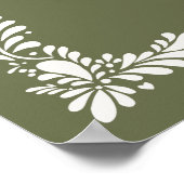 Green Talavera Tile Spanish Fiesta Taufe Willkomme Poster (Ecke)