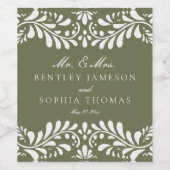 Green Talavera Tile Spanish Fiesta Wedding Weinetikett (Einzelnes Label)