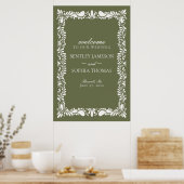 Green Talavera Tile Spanish Fiesta Wedding Willkom Poster (Küche)