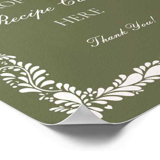 Green Talavera Tile Spanish Share a Recipe Bridal Poster (Ecke)