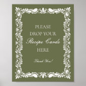 Green Talavera Tile Spanish Share a Recipe Bridal Poster (Vorne)