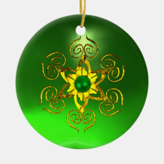 GREEN TALISMAN EMERALD KERAMIKORNAMENT (Vorne)