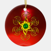 GREEN TALISMAN , RED RUBY KERAMIKORNAMENT (Vorne)