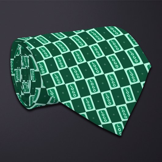 Green (Tall Rectangle) Logo-Checkerboard Krawatte