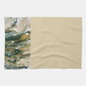 Green & Tan Abstrakt Küchentuch (Horizontal)