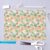 GREEN TAN BROWN AUTUMN FALL LEAVES SEIDENPAPIER (Handwerk)