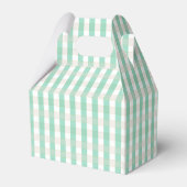 Green & Tan Gingham Baby Dusche Geschenkschachtel (Rückseite)