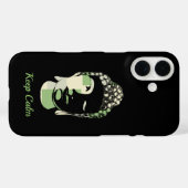 Green & Tan Squares handgezeichnete Buddha-Silhoue Case-Mate iPhone Hülle (Rückseite (Horizontal))