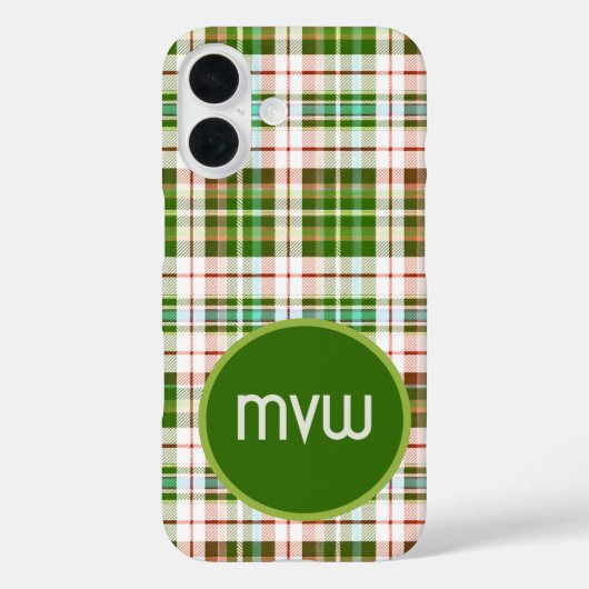 Green Tan Tartan Karierte benutzerdefinierte iPhon Case-Mate iPhone Hülle (Rückseite)