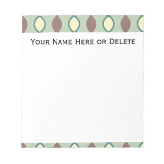 Green Tan und Brown Retro 70er Jahre Muster Notizblock