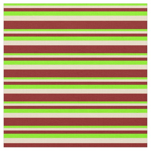 Green, Tan und Maroon-farbenes Streifenmuster Stoff (Nahaufnahme)