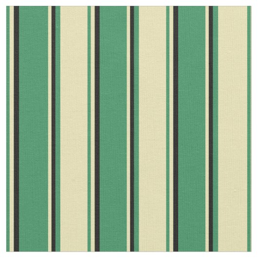 Green, Tan und Schwarz Streifen Stoff (Nahaufnahme)