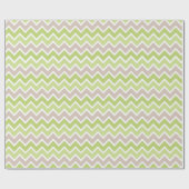 GREEN TAN WHITE ZIG ZAG STRIPES GESCHENKPAPIER (Flach)