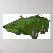 Green Tank Military Vehicle Poster (Vorne)
