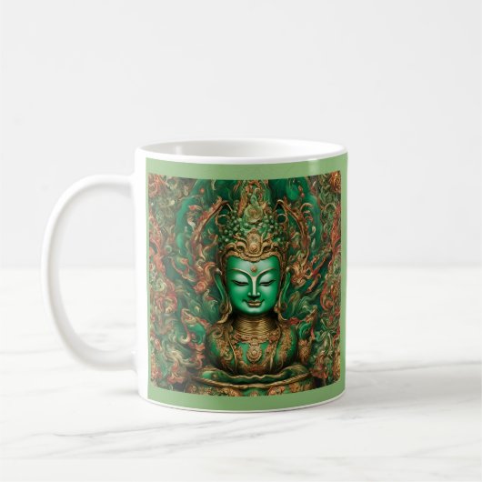 Green Tara #72 - Buddhistische Shaman-Tasse Kaffeetasse (Links)