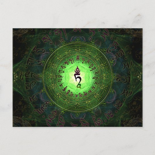 Green Tara - Schutz vor Gefahren und Leid Postkarte (Vorderseite)