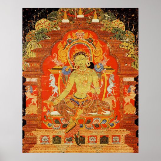 Green Tara Tibetan Goddess Poster (Vorne)