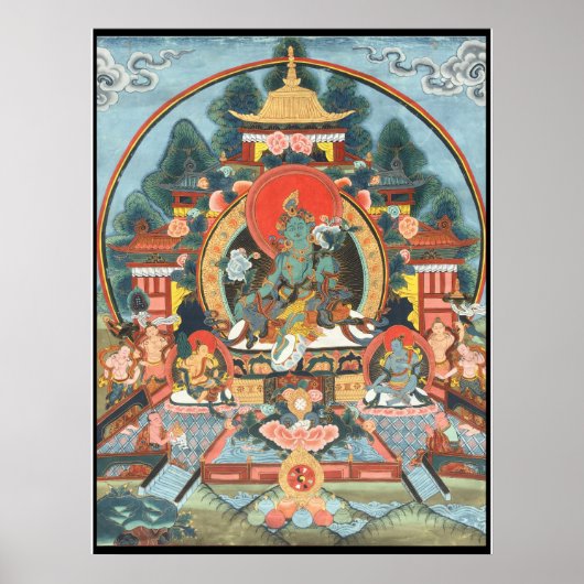 Green Tara Tibetan Thangka Poster (Vorne)