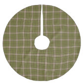 Green Tartan Brushed Polyester Tree Skirt Weihnachtsbaumdecke (Vorderseite)
