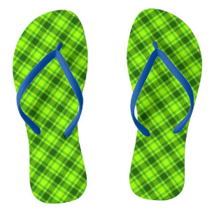 Green Tartan Checkered Kariert Pattern-57578 Badesandalen