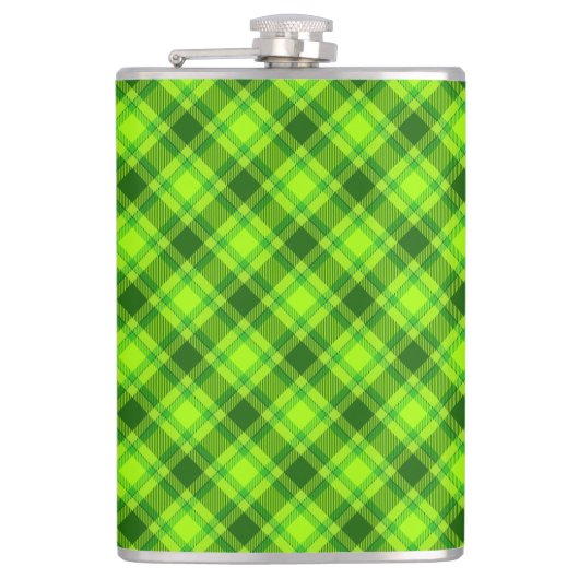 Green Tartan Checkered Kariert Pattern-57578 Flachmann (Vorderseite)