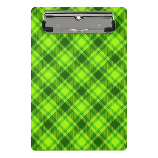 Green Tartan Checkered Kariert Pattern-57578 Mini Klemmbrett (Vorderseite)