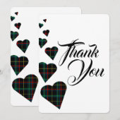 Green Tartan Dankeschön Karte (Vorne/Hinten)