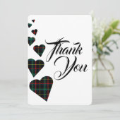 Green Tartan Dankeschön Karte (Stehend Vorderseite)