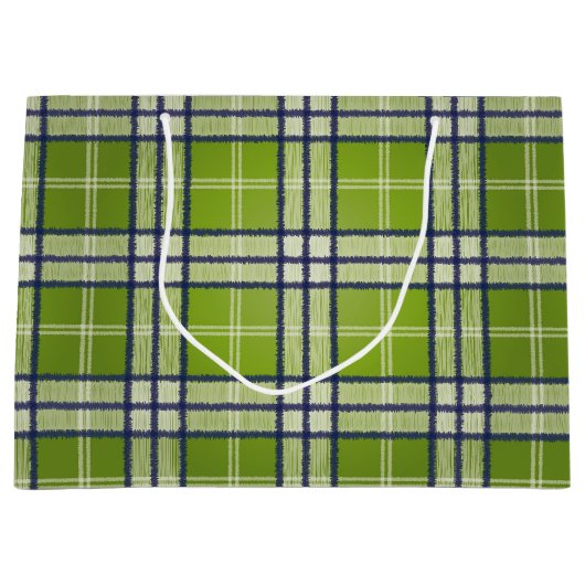Green Tartan Große Geschenktüte (Vorderseite)